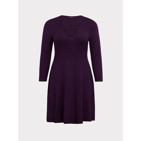 NWT Torrid Lattice Skater Sweater Dress Size: 0X - Picture 5 of 5